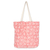 Block-printed cotton tote bag, 'Strawberry Fever' - Strawberry Cotton Tote Bag with Floral Block-Printed Design