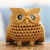 Wood figurine, 'Owl Charm' - Wood Figurine of An Owl Exquisitely Hand-Carved in India