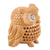 Wood figurine, 'Owl Charm' - Wood Figurine of An Owl Exquisitely Hand-Carved in India