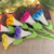 Felt decorative accents, 'Fantasy Bouquet' (set of 6) - Handcrafted Wool Felt Floral Decorative Accents (Set of 6)