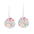 Sterling silver dangle earrings, 'Jaipur Garden' - colourful Floral Sterling Silver Dangle Earrings from India