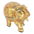 Wood figurine, 'Golden Pachyderm' - Wood Figurine of Golden Elephant Hand-Painted in India (image 2b) thumbail