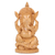 Escultura de madera - Escultura de madera del dios hindú Ganesha tallada a mano en la India