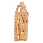 Wood sculpture, 'Balaji Temple' - Hand-Carved Wood Sculpture of Hindu God Vishnu Venkateswara
