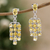 Rhodium-plated citrine waterfall earrings, 'Yellow Grandeur' - Rhodium-Plated Waterfall Earrings with Faceted Citrine Gems (image 2) thumbail