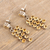 Rhodium-plated citrine waterfall earrings, 'Yellow Grandeur' - Rhodium-Plated Waterfall Earrings with Faceted Citrine Gems (image 2b) thumbail