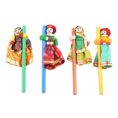 Embellished pencils, 'Colorful Rajasthan' (set of 4) - Artisan Crafted Indian-Themed Pencils (Set of 4)