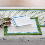 Block-printed table linen set, 'Pyramid Saga' (set for 4) - Handcrafted Block Print Cotton Table Linens (Set for 4)