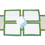 Block-printed table linen set, 'Pyramid Saga' (set for 4) - Handcrafted Block Print Cotton Table Linens (Set for 4)