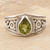 Peridot cocktail ring, 'Prosperity Drop' - Polished Sterling Silver Cocktail Ring with Natural Peridot (image 2) thumbail