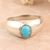 Sterling silver single-stone ring, 'Ocean Accent' - Sterling Silver Single-Stone Ring with Recon Turquoise (image 2b) thumbail