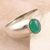 Onyx single-stone ring, 'Forest Accent' - Sterling Silver Single-Stone Ring with Green Onyx Cabochon (image 2) thumbail