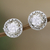 Rhodium-plated cubic zirconia button earrings, 'Radiant Swirl' - Rhodium-Plated Button Earrings with Cubic Zirconia Stones (image 2b) thumbail