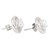 Rhodium-plated cubic zirconia button earrings, 'Radiant Swirl' - Rhodium-Plated Button Earrings with Cubic Zirconia Stones (image 2c) thumbail