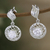 Rhodium-plated cubic zirconia dangle earrings, 'Hanging Swirl' - Rhodium-Plated Dangle Earrings with Cubic Zirconia Stones