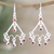 Garnet chandelier earrings, 'Red Caresses' - Sterling Silver Chandelier Earrings with Natural Garnet Gems thumbail