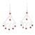 Garnet chandelier earrings, 'Red Caresses' - Sterling Silver Chandelier Earrings with Natural Garnet Gems thumbail