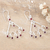 Garnet chandelier earrings, 'Red Caresses' - Sterling Silver Chandelier Earrings with Natural Garnet Gems (image 2b) thumbail