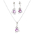 Rhodium-plated amethyst jewelry set, 'Purple Divinity' - 18-Carat Rhodium-Plated Jewelry Set with Amethyst Gems thumbail