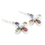 Ohrhänger mit mehreren Edelsteinen - Blumenohrringe aus Sterlingsilber mit mehreren Edelsteinen