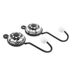 Ceramic coat hooks, 'Friendly Petals' (pair) - Painted Floral Ceramic Coat Hooks from India (Pair)