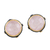 Gold-accented rose quartz button earrings, 'Love Mirrors' - 18k Gold-Accented Button Earrings with Natural Rose Quartz thumbail