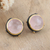 Gold-accented rose quartz button earrings, 'Love Mirrors' - 18k Gold-Accented Button Earrings with Natural Rose Quartz (image 2b) thumbail