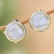 Gold-accented labradorite button earrings, 'Protective Mirrors' - 18k Gold-Accented Button Earrings with Labradorite Stones (image 2) thumbail