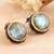 Gold-accented labradorite button earrings, 'Protective Mirrors' - 18k Gold-Accented Button Earrings with Labradorite Stones (image 2b) thumbail