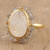 Gold-plated labradorite and rainbow moonstone cocktail ring, 'Radiant Oasis' - 18k Gold-Plated Cocktail Ring with Faceted Gem and Beads (image 2) thumbail
