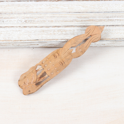 marcador de madera - Marcador de elefante de madera Kadam hecho a mano de la India