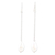 Cultured pearl dangle earrings, 'Pearly Fortune' - Sterling Silver Dangle Earrings with Cream Cultured Pearls thumbail