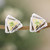 Gold-accented peridot drop earrings, 'Chic Geometry' - Gold-Accented Triangle Drop Earrings with Peridot Gemstones