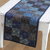 Cotton patchwork table runner, 'Blue Intensity' - Blue Cotton Table Runner with Patchwork Pattern from India thumbail