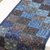 Camino de mesa patchwork de algodón, 'Blue Intensity' - Camino de mesa de algodón azul con patrón patchwork de la India