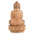 Wood sculpture, 'Buddha's Splendor' - Hand-Carved Kadam Wood Buddha Sculpture from India