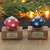 Holz- und Keramikstempel, (Paar) - 2 Weihnachtsstempel aus Keramikholz, handgefertigt und bemalt