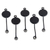 Ceramic coat hooks, 'Night Blooming' (set of 5) - Set of 5 Ceramic Coat Hooks with Hand-Painted Floral Details (image 2c) thumbail