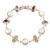 Multi-gemstone link bracelet, 'Earth Wonders' - Link Bracelet with Faceted Gemstones and Cultured Pearls