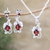 Rhodium-plated garnet and cubic zirconia jewellery set, 'Passion Vines' - Rhodium-plated jewellery Set with 7-Carat Garnet Gemstones