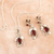 Rhodium-plated garnet and cubic zirconia jewelry set, 'Passion Vines' - Rhodium-plated Jewelry Set with 7-Carat Garnet Gemstones