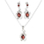 Rhodium-plated garnet and cubic zirconia jewelry set, 'Passion Vines' - Rhodium-plated Jewelry Set with 7-Carat Garnet Gemstones (image 2c) thumbail