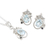 Rhodium-plated blue topaz and sapphire jewelry set, 'Blue Awakening' - Rhodium-plated Jewelry Set with 7-Carat Blue Topaz Gems (image 2d) thumbail