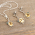 Rhodium-plated citrine and emerald jewelry set, 'Tender Garden' - Rhodium-plated Jewelry Set with 9-Carat Citrine and Emerald