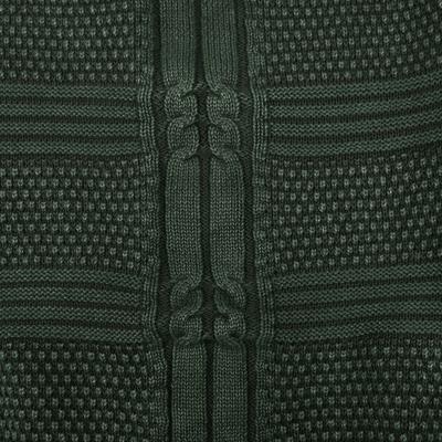 Men's cotton sweater, 'Gallant Green' - Men's Green Cotton Sweater with a Unique Pattern from India