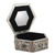 Embossed nickel-plated brass jewelry box, 'Garden Splendor' - Handcrafted Embossed Nickel-Plated Brass Jewelry Box (image 2c) thumbail