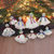Adornos de viscosa bordados, (juego de 9) - Conjunto de 9 adornos navideños de muñecas de viscosa bordadas