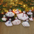 Adornos de viscosa bordados, (juego de 9) - Juego de 9 muñecos de viscosa bordados con adornos navideños en blanco