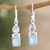Chalcedony and blue topaz dangle earrings, 'Shimmering & Chic' - Sterling Silver Dangle Earrings with Chalcedony & Blue Topaz