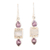 Amethyst and rainbow moonstone dangle earrings, 'Purple Prophecies' - 6-Carat Amethyst and Rainbow Moonstone Dangle Earrings